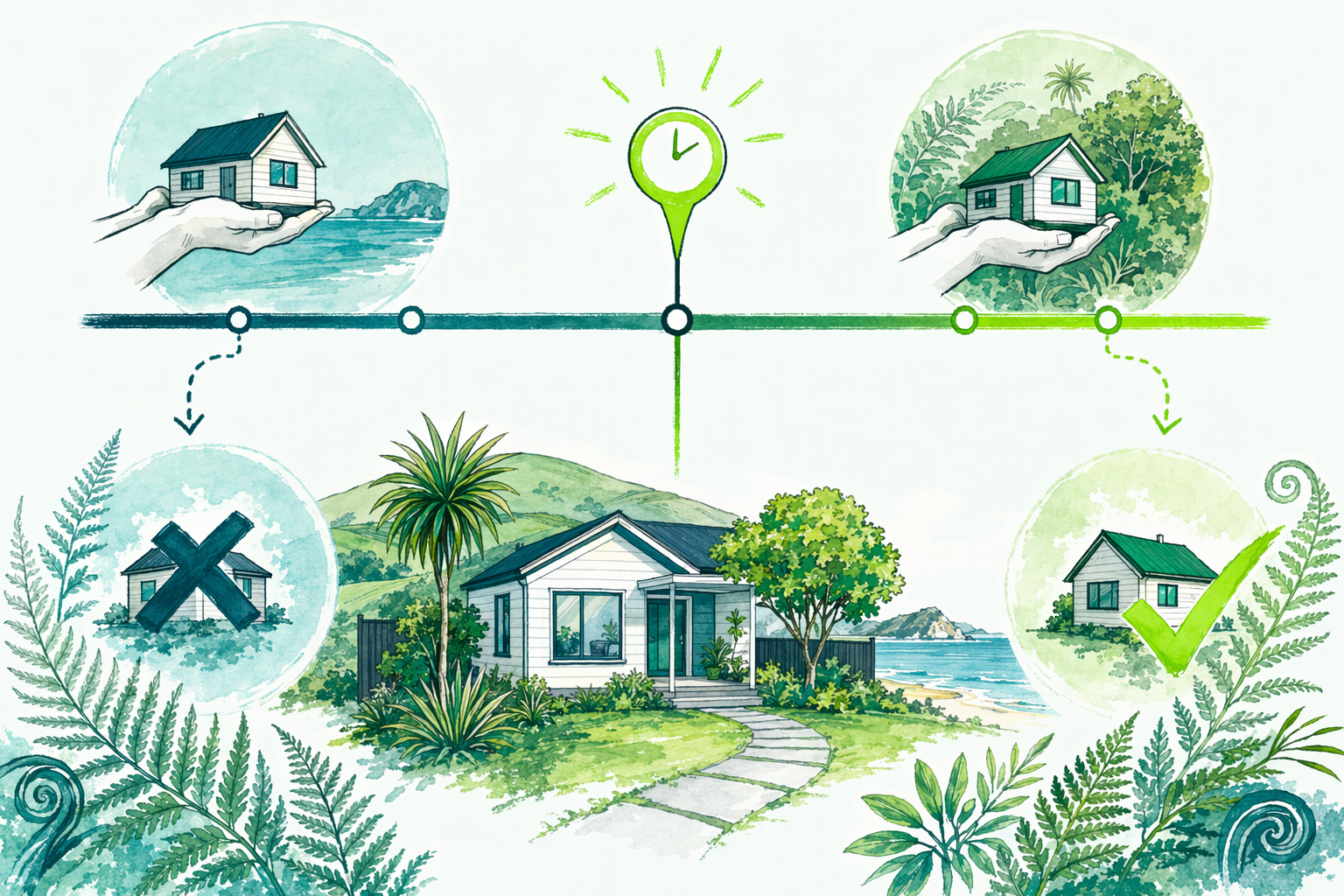 Hand-drawn illustration: What the bright-line test does — The bright-line test explained