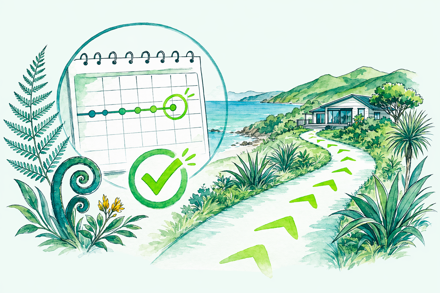 Hand-drawn illustration: Getting the dates right — The bright-line test explained
