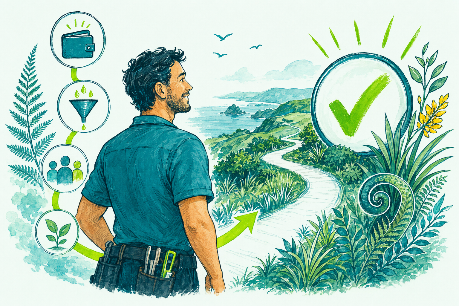 Hand-drawn illustration: Avoiding a year-end shortfall — Tax on contractors & withholding tax