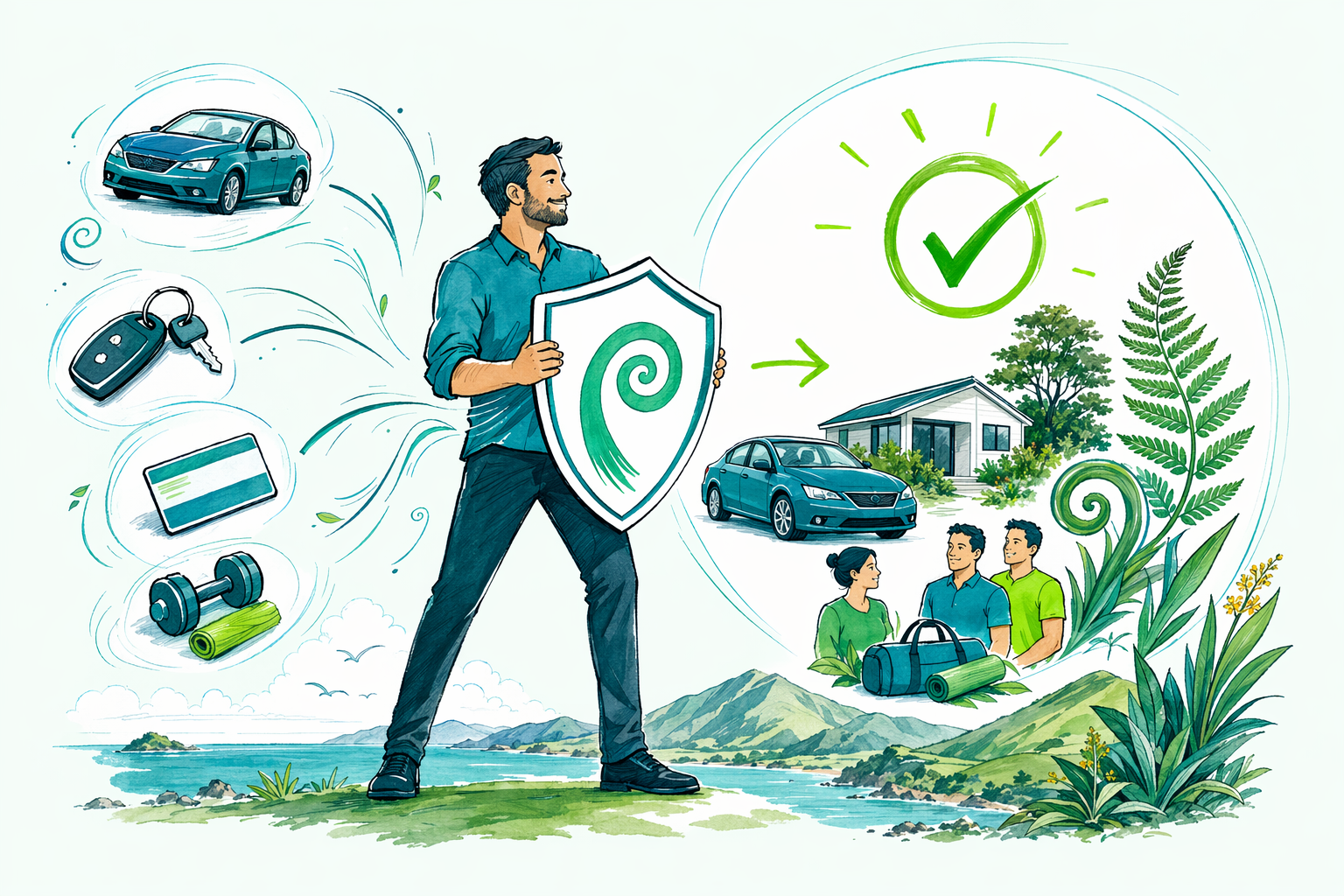 Hand-drawn illustration: Keeping FBT under control — Fringe Benefit Tax (FBT)