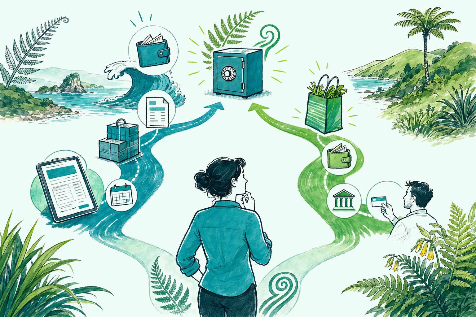 Hand-drawn illustration: Quick answer — GST invoice vs payments basis