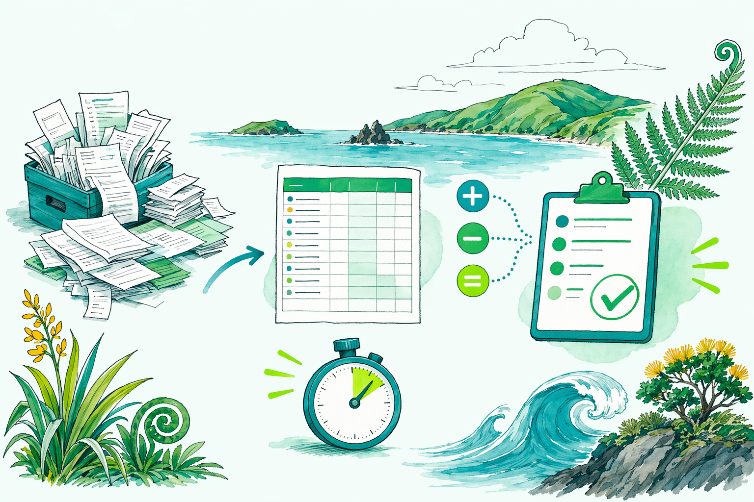 Hand-drawn illustration: Quick answer — How to file a GST return