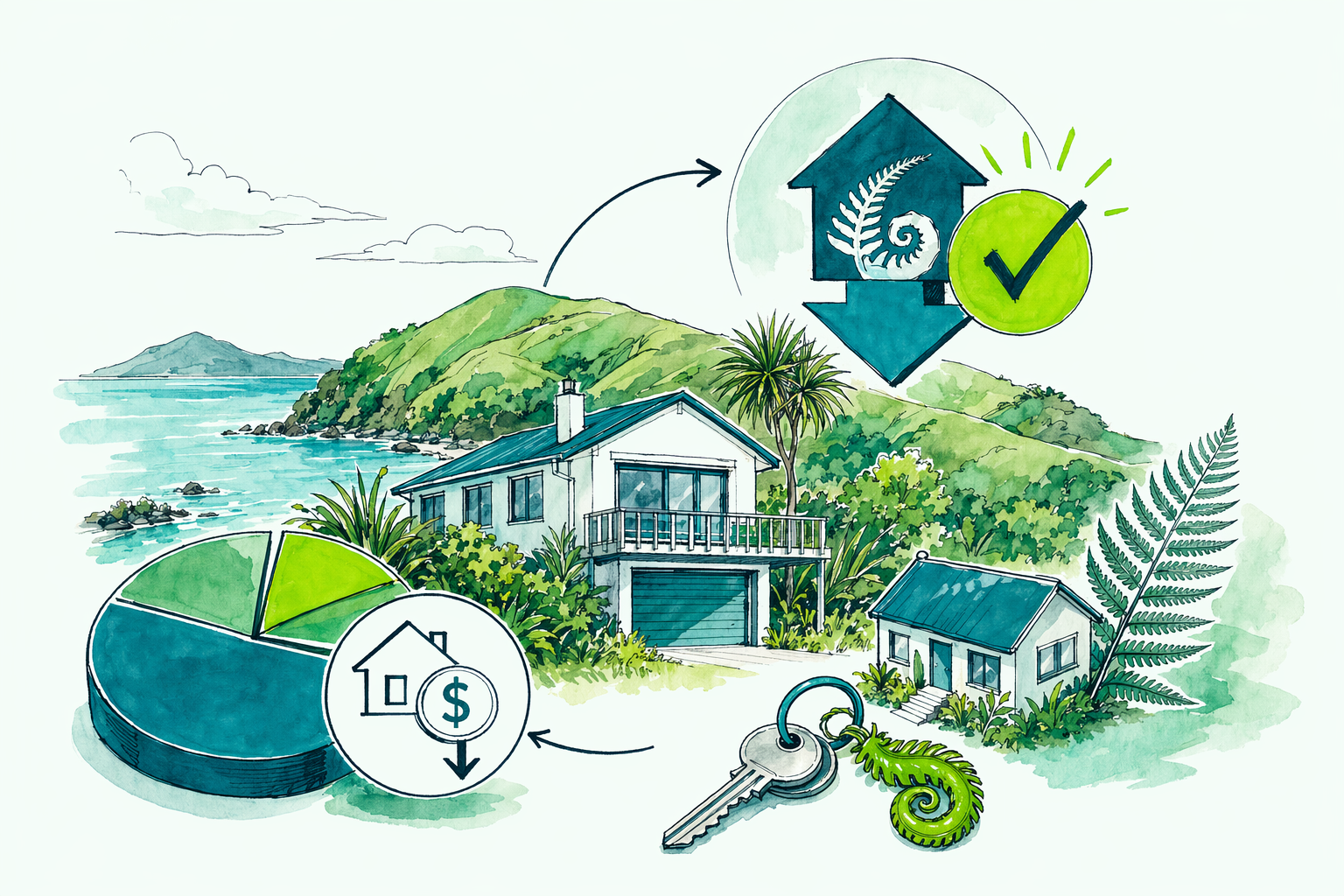 Hand-drawn illustration: Quick answer — Interest deductibility on rentals