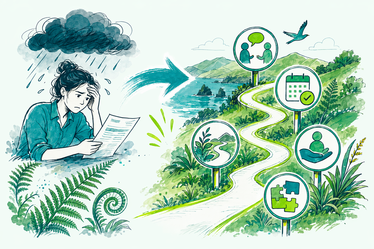 Hand-drawn illustration: Quick answer — Can't pay your tax? Your options