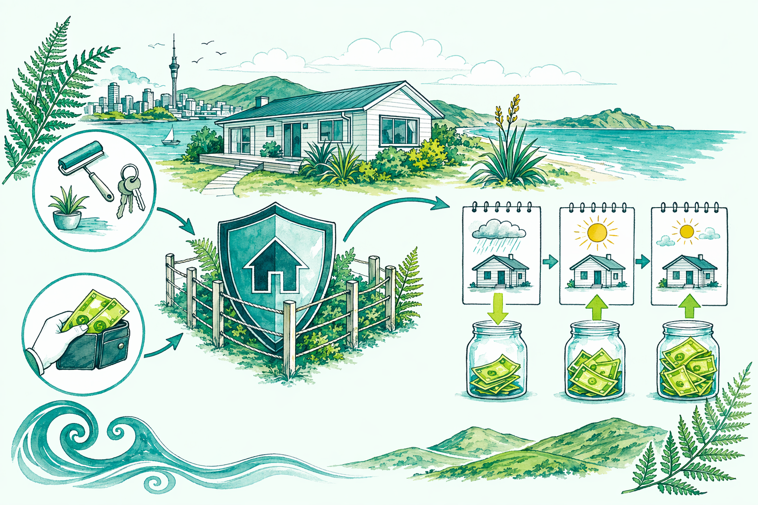 Hand-drawn illustration: Quick answer — Rental ring-fencing: a worked example