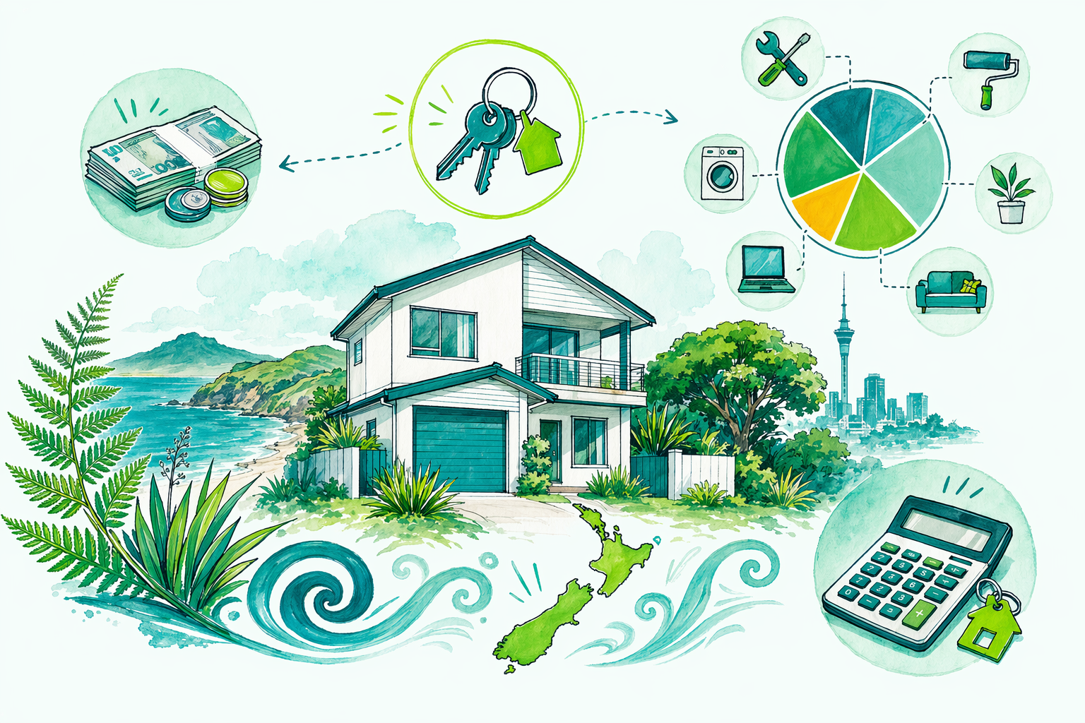 Hand-drawn illustration: Rental income and what's deductible — Rental-property & investor tax