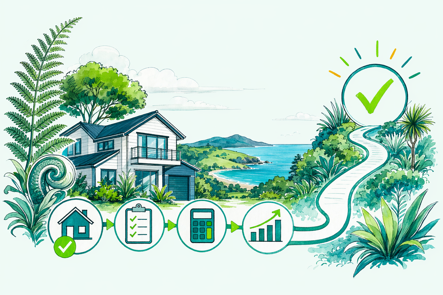 Hand-drawn illustration: Book a free review — Rental-property & investor tax