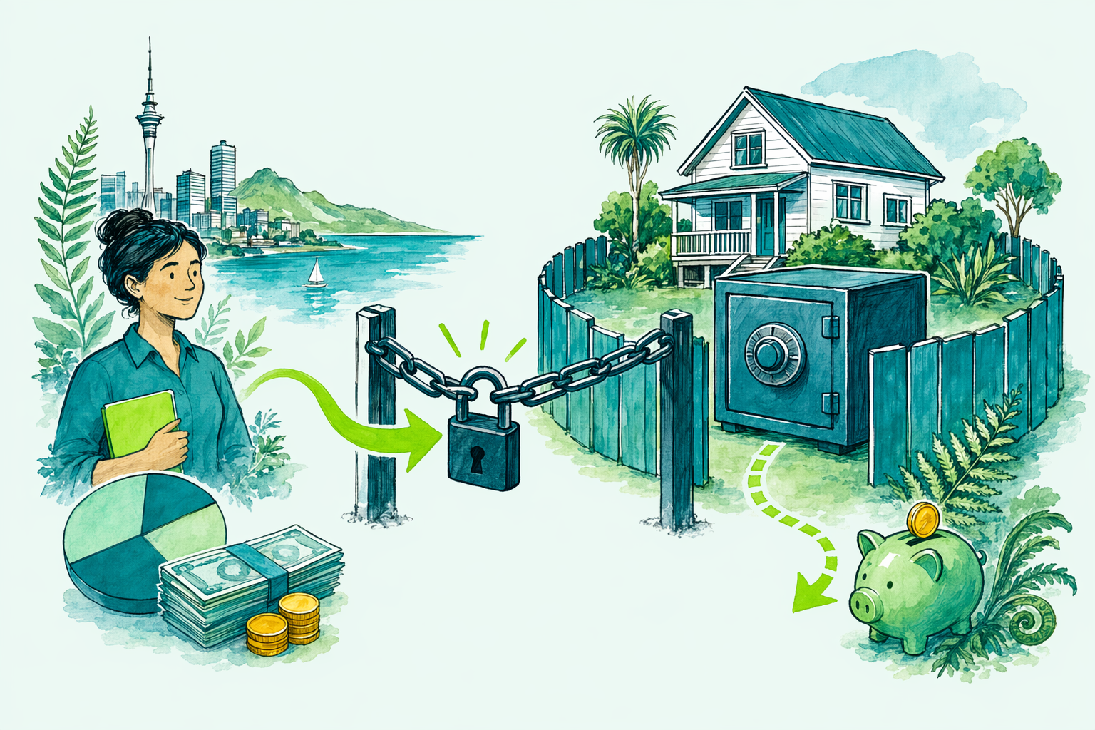 Hand-drawn illustration: What ring-fencing means — Rental loss ring-fencing