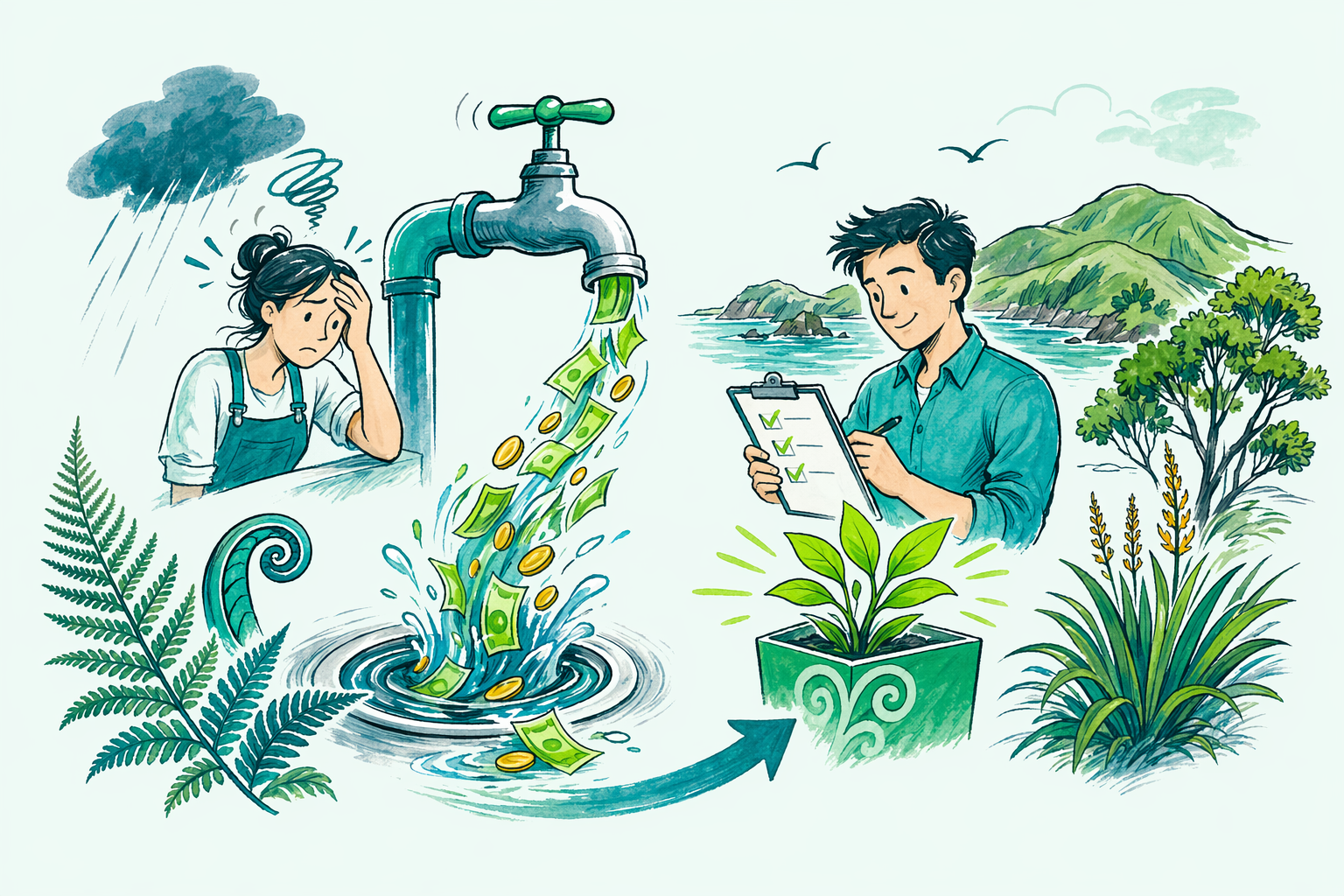Hand-drawn illustration: Quick answer — Use-of-money interest (UOMI)