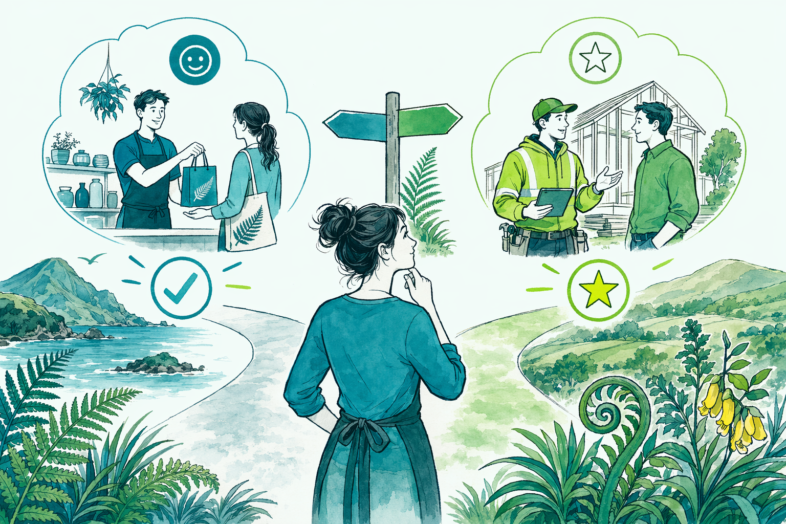Hand-drawn illustration: Quick answer — Voluntary GST registration