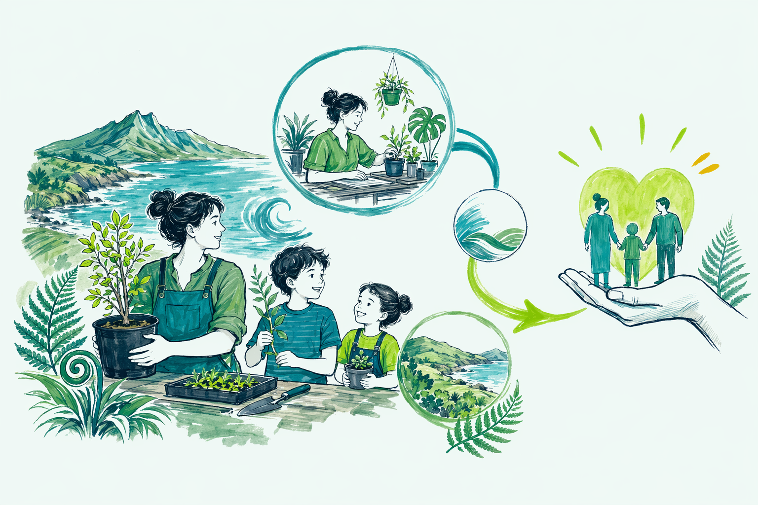 Hand-drawn illustration: What Working for Families is — Working for Families tax credits